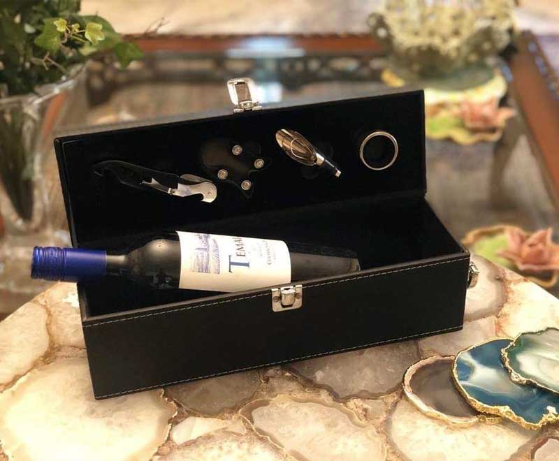 leather wine box