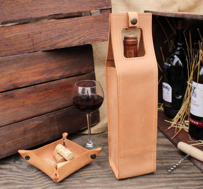 leather wine box