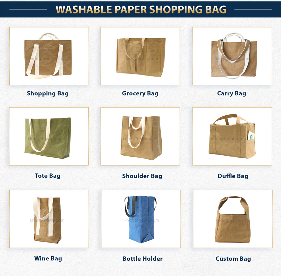 Brown paper bag storage made from washable paper