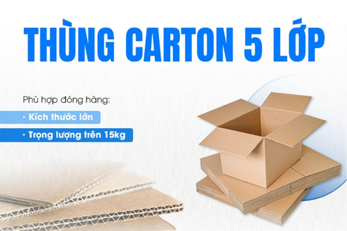 Thùng carton 5 lớp - Đặc điểm và ứng dụng phổ biến 