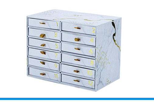 Various types of a rigid cardboard slide box